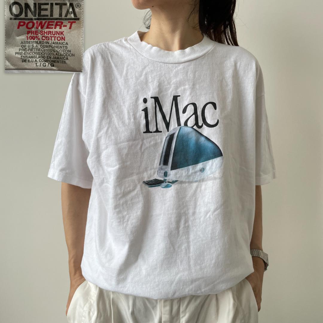 公式 アップル Tシャツ GF222 Apple 90s Mac 企業T 初代imac 文字