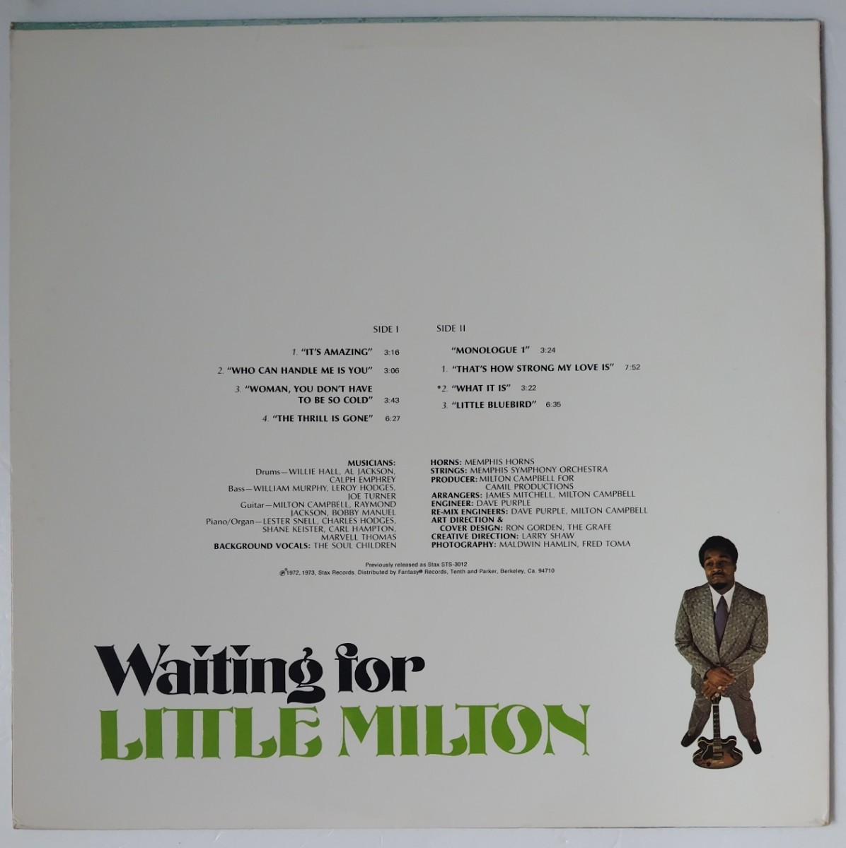 Little Milton Waiting For Little Milton/1978年米国盤Stax STX-4117_画像2