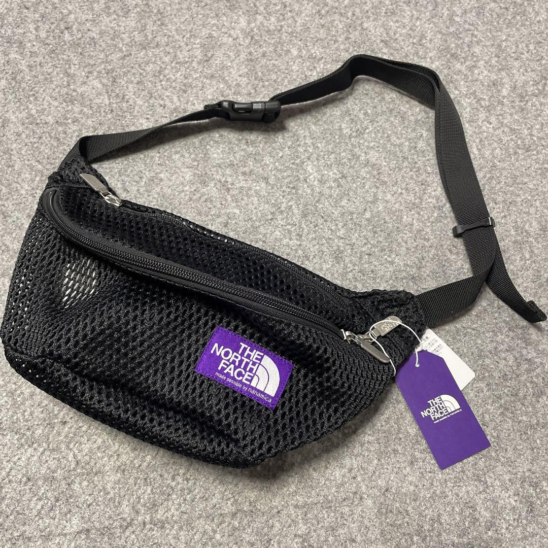 新品 ★ ノースフェイス パープルレーベル メッシュ ウエスト ボディー バッグ ショルダー 黒 THE NORTH FACE PURPLE LABEL NN7210N