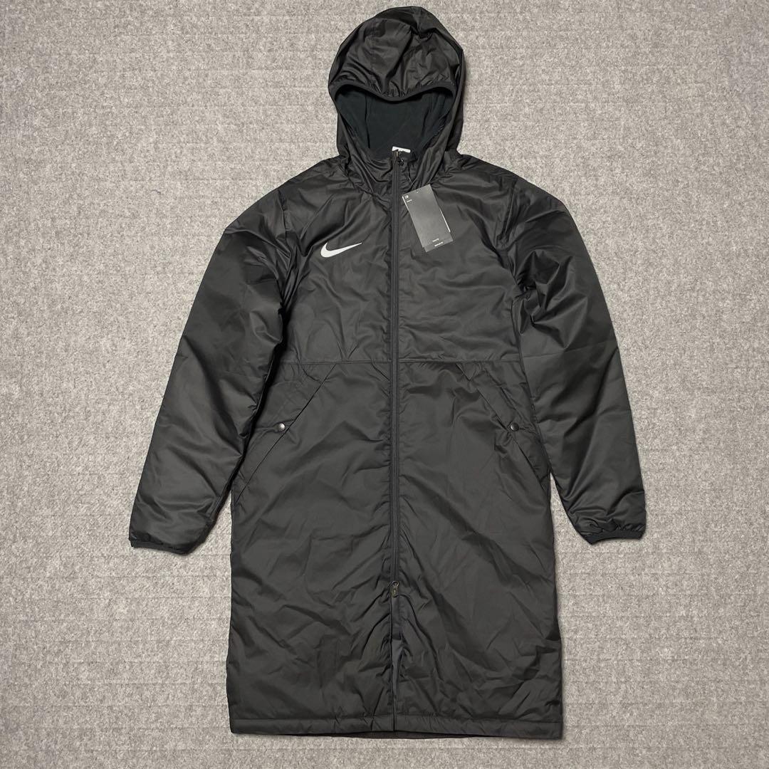 Lサイズ相当 ★定価16500円★新品 ナイキ ベンチコート 中綿 ロングコート NIKE エコダウン レペル パーク ジャケット 黒 防寒 CW6156-010