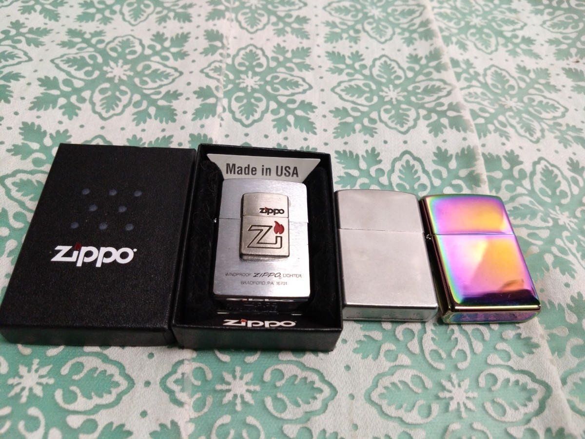 ● 1995年製 WIND PROOF MiNi Zippo ミニ ジッポー【Z】ロゴ デザイン オイルライター BRADFORD.PA.16701 他 3点セット 中古 ④