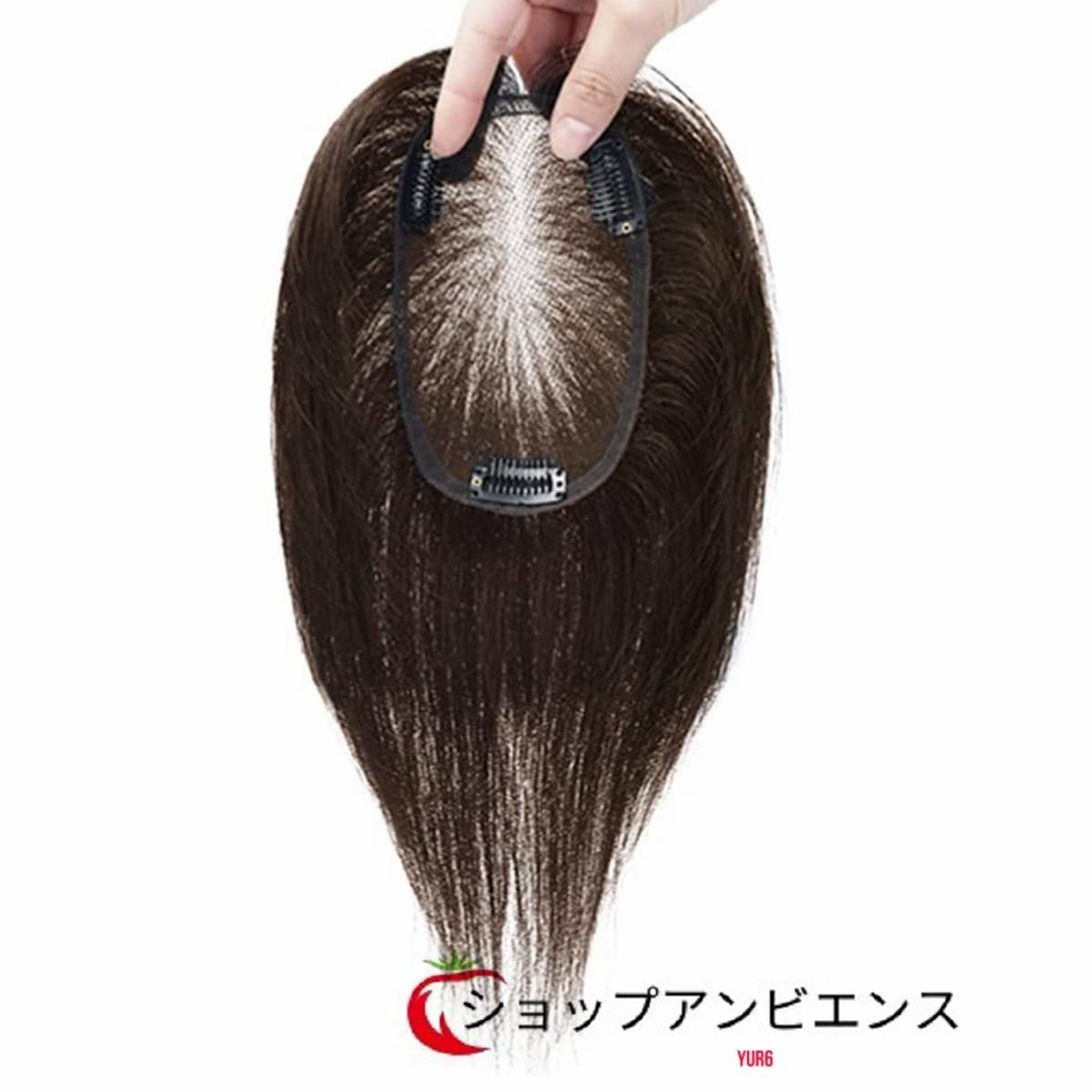 高品質★ メッシュ構造 ベース 人毛100％ ヘアピース 25ｃｍ 部分ウィッグ トップカバー 薄毛 白髪隠し 脱毛症隠し ベース9×14ｃｍ ブラウ_画像1