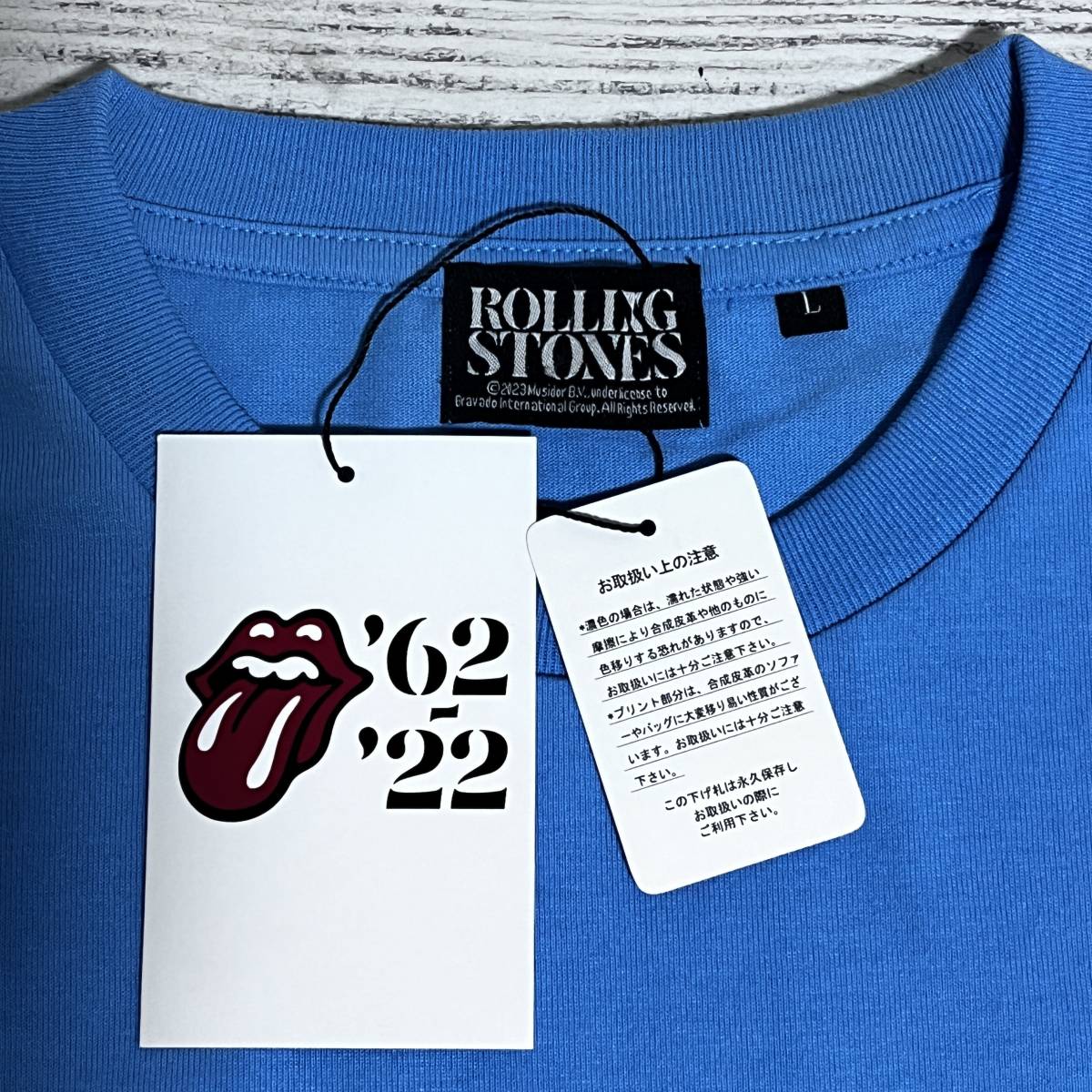 The Rolling Stones (ザ・ローリング・ストーンズ) - MEN 半袖 Tシャツ ロックT バンドT 青色 Lサイズ ベロマーク blue (タグ付き未着用品)_画像5