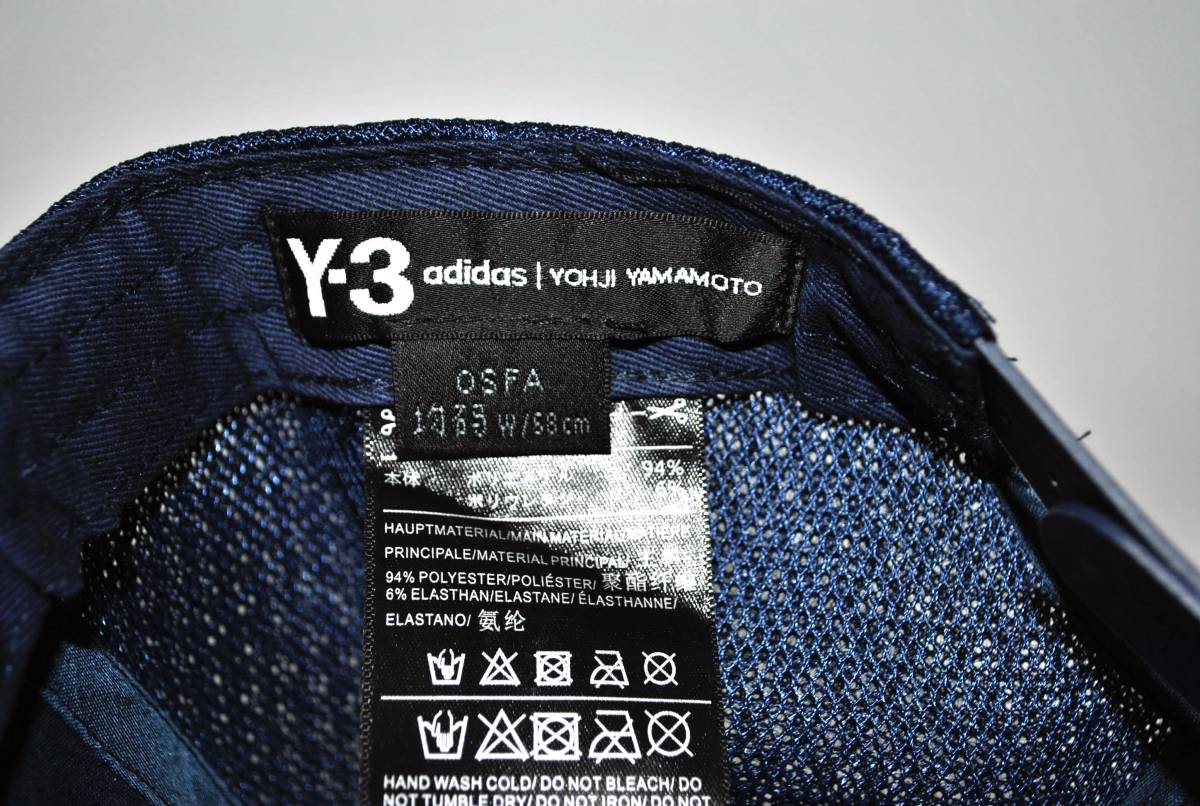 代引き人気 即決 未使用 Y-3ワイスリー トラッカーメッシュキャップ 紺