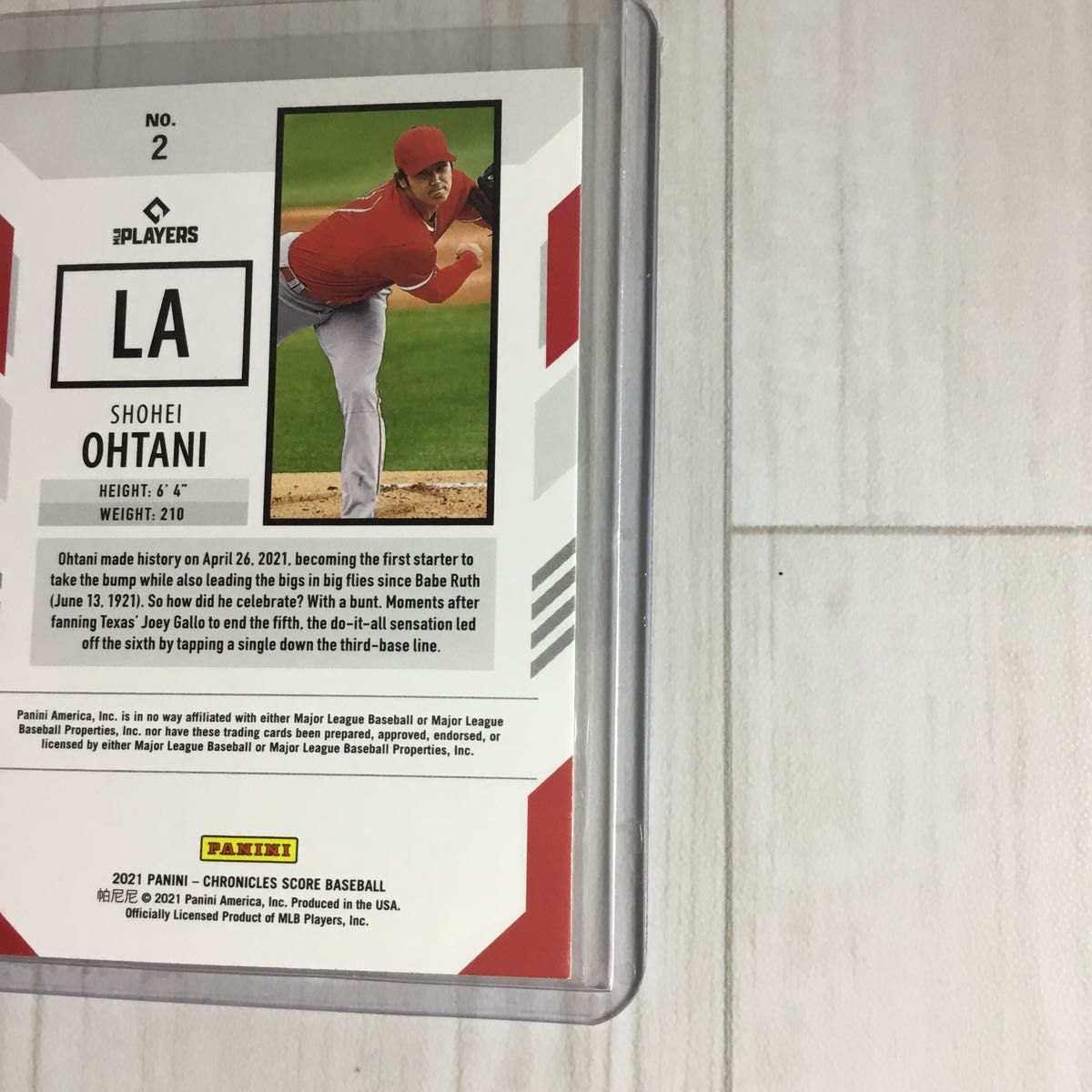 大谷翔平 PANINI CHRONICLES  SCORE #2.  61