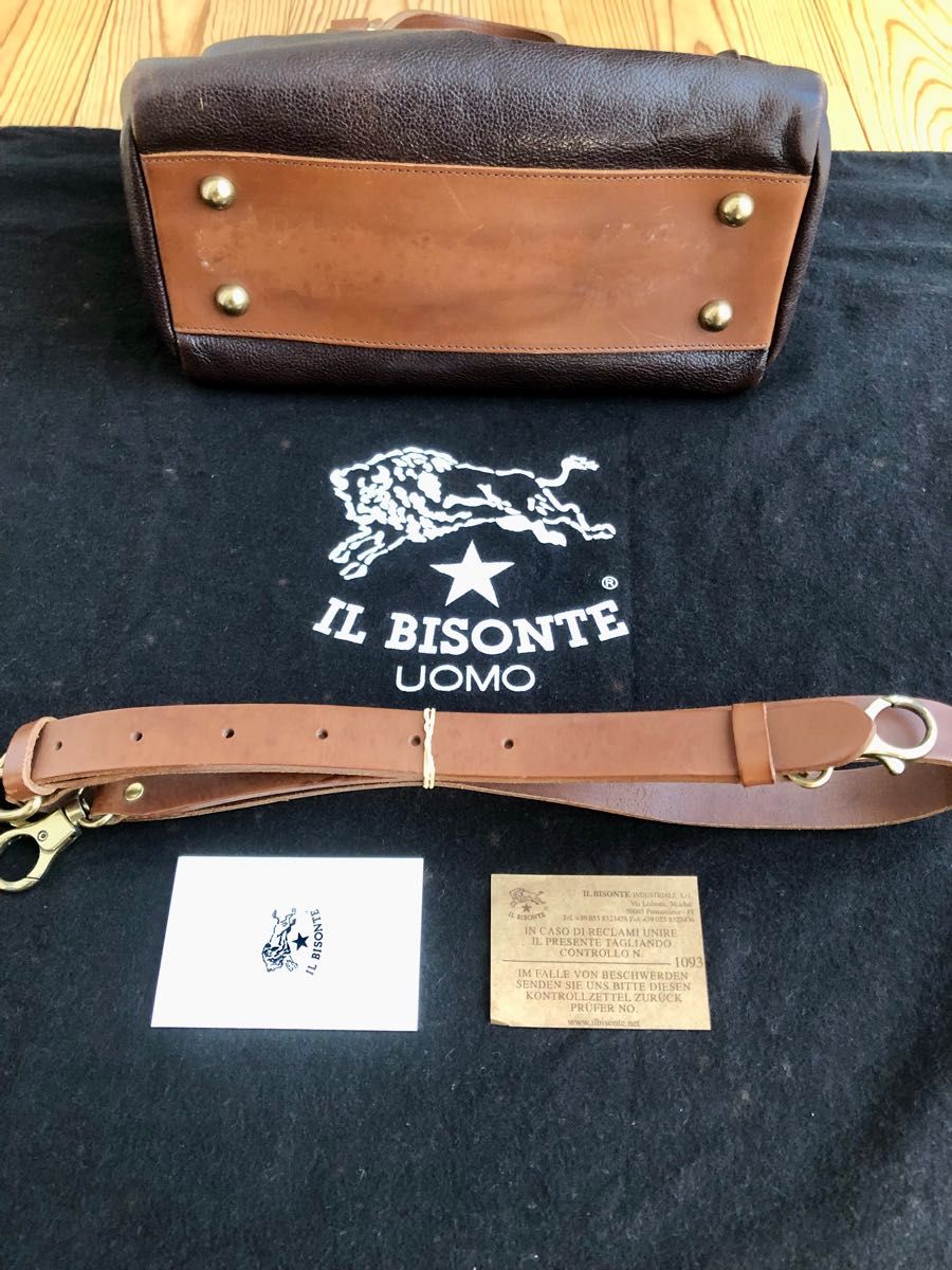 IL BISONTE/イルビゾンテ 本革レザー 正規店購入 ダークブラウン オールレザー ボストンバッグ