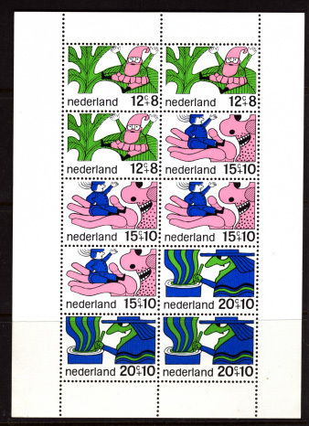 オランダ 1968年 付加金付き(おとぎ話)小型シート_画像1