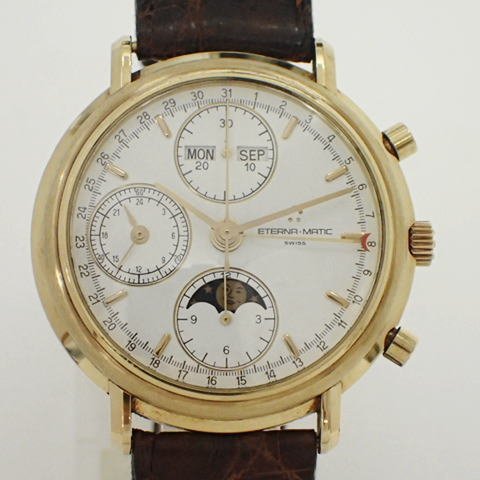 * Eterna 678.2147.68 K18YG Triple calendar moon phase chronograph limitation 500ps.@ men's self-winding watch *[117761]