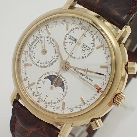 * Eterna 678.2147.68 K18YG Triple calendar moon phase chronograph limitation 500ps.@ men's self-winding watch *[117761]