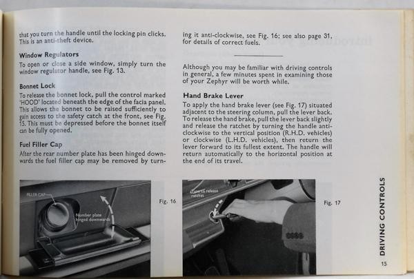 FORD Zephyr 4&6 Owner Handbook English version 