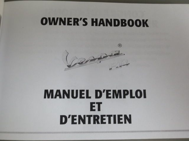 Piaggio ピアジオ Vespa ET4 ベスパ 英語 フランス語 オーナーズマニュアル 取扱説明書 使用説明書 送料無料_画像2