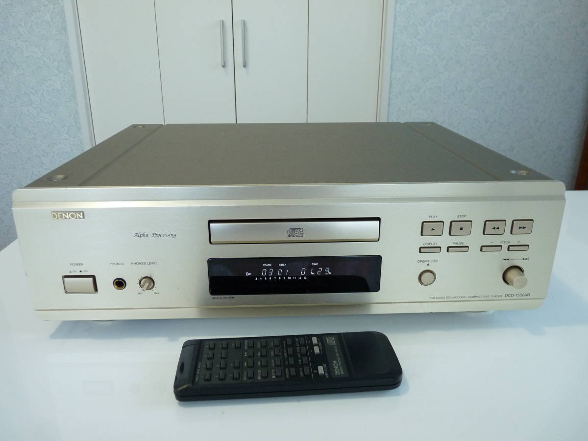 DENON（デンオン）DCD-1550AR CDプレーヤー、リモコン付 美品・動作品