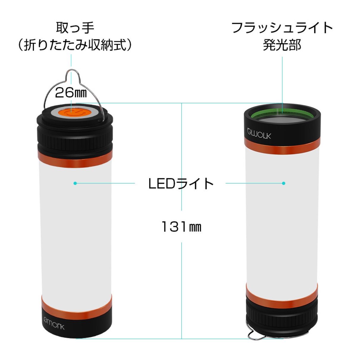 ランタン ledライト 充電式 2個セット ハンディライトled 3600mAh