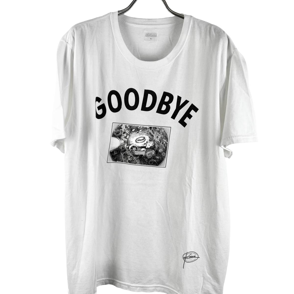 TANGTANG DESIGN(タンタンデザイン) GOODBYE Print Shortsleeve T Shirt (white)