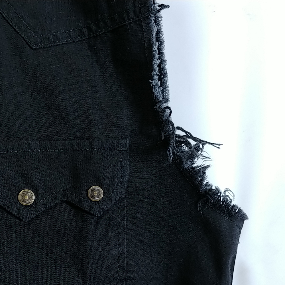 XL/【匿名発送】新品 DIESEL ディーゼル ノースリーブ デニム シャツ カジュアルシャツ ブランド D-KIRU 黒