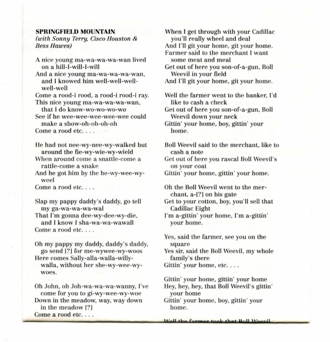 Woody Guthrie（ウディ・ガスリー）CD「Woody Guthrie Sings Folk Songs」US盤 SF 40007 国内盤仕様（解説歌詞カード付き）28F-5017_画像5