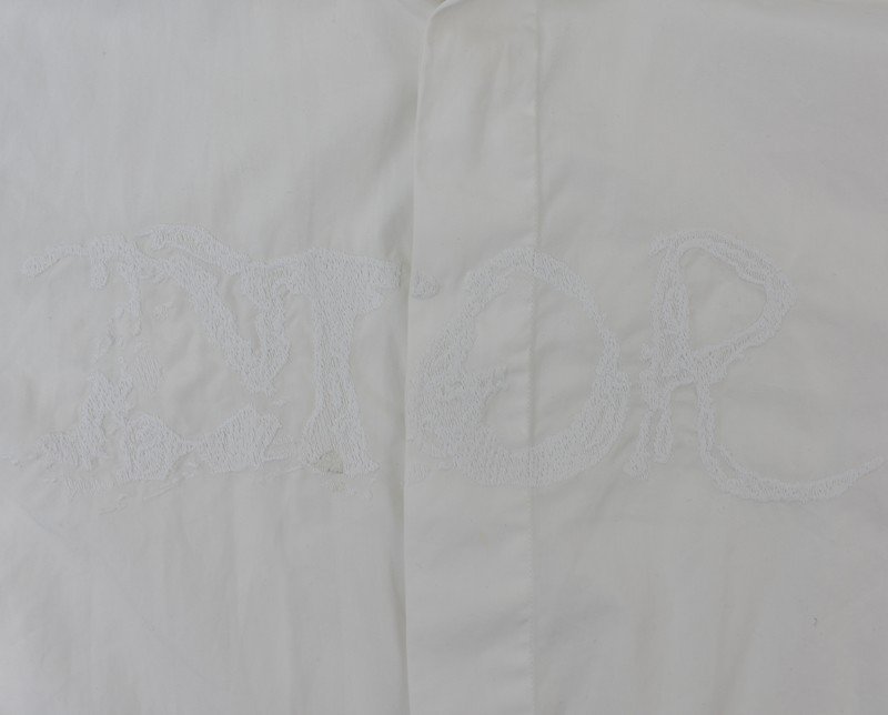 DIOR×PETER DOIG/ディオール×ピータードイグ ロゴ刺繍ボタンシャツ 143C592A1581 サイズ：39 カラー：ホワイトの画像3