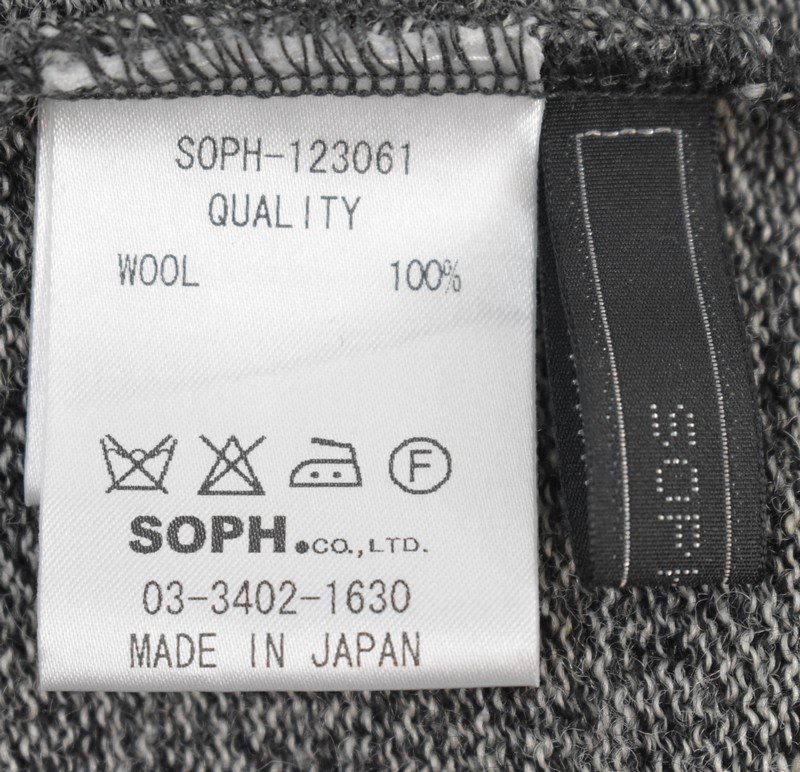 SOPH/ソフ　2ボタンニットジャケット　SOPH-123061　サイズ：M　カラー：杢グレー_画像3