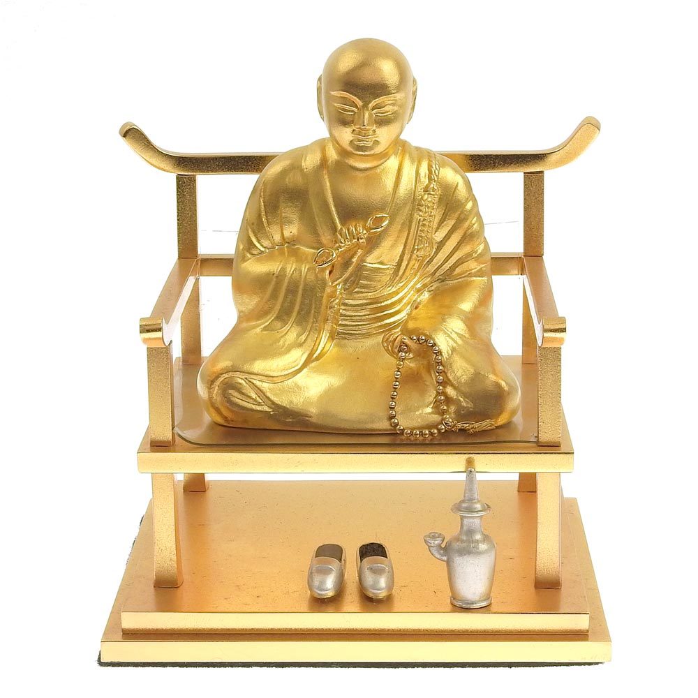 【本物保証】 箱付 美品 宗道 僧侶 お坊さん 仏教 純金 K24YG 1000 FINE GOLD 置物 101.7g_画像1