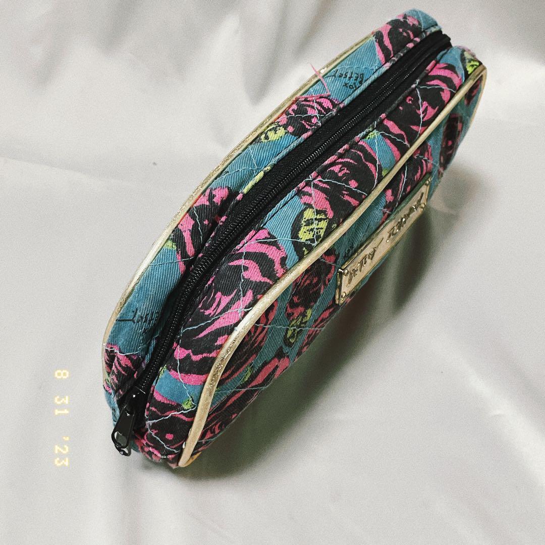 Betsey Johnson rose floral print pouch 