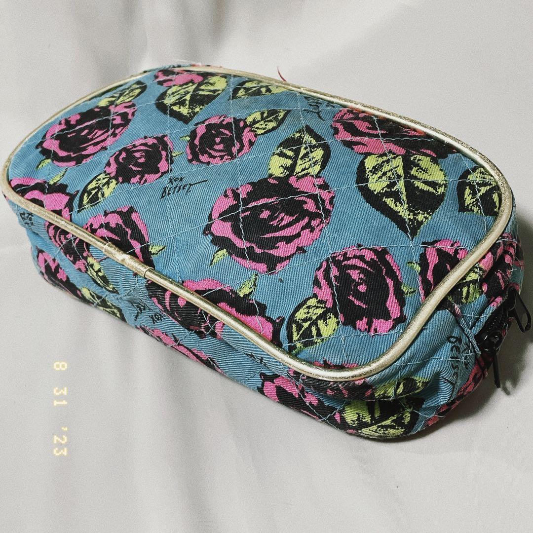 Betsey Johnson rose floral print pouch 