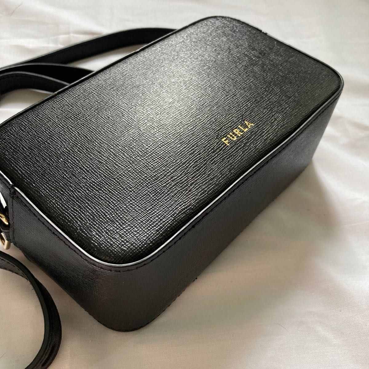 ■極美品■現行 FURLA フルラ ショルダーバッグ レザー ブラック ボックス