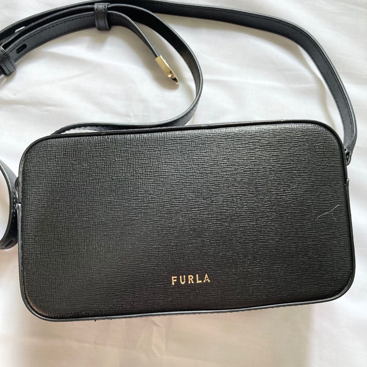■極美品■現行 FURLA フルラ ショルダーバッグ レザー ブラック ボックス