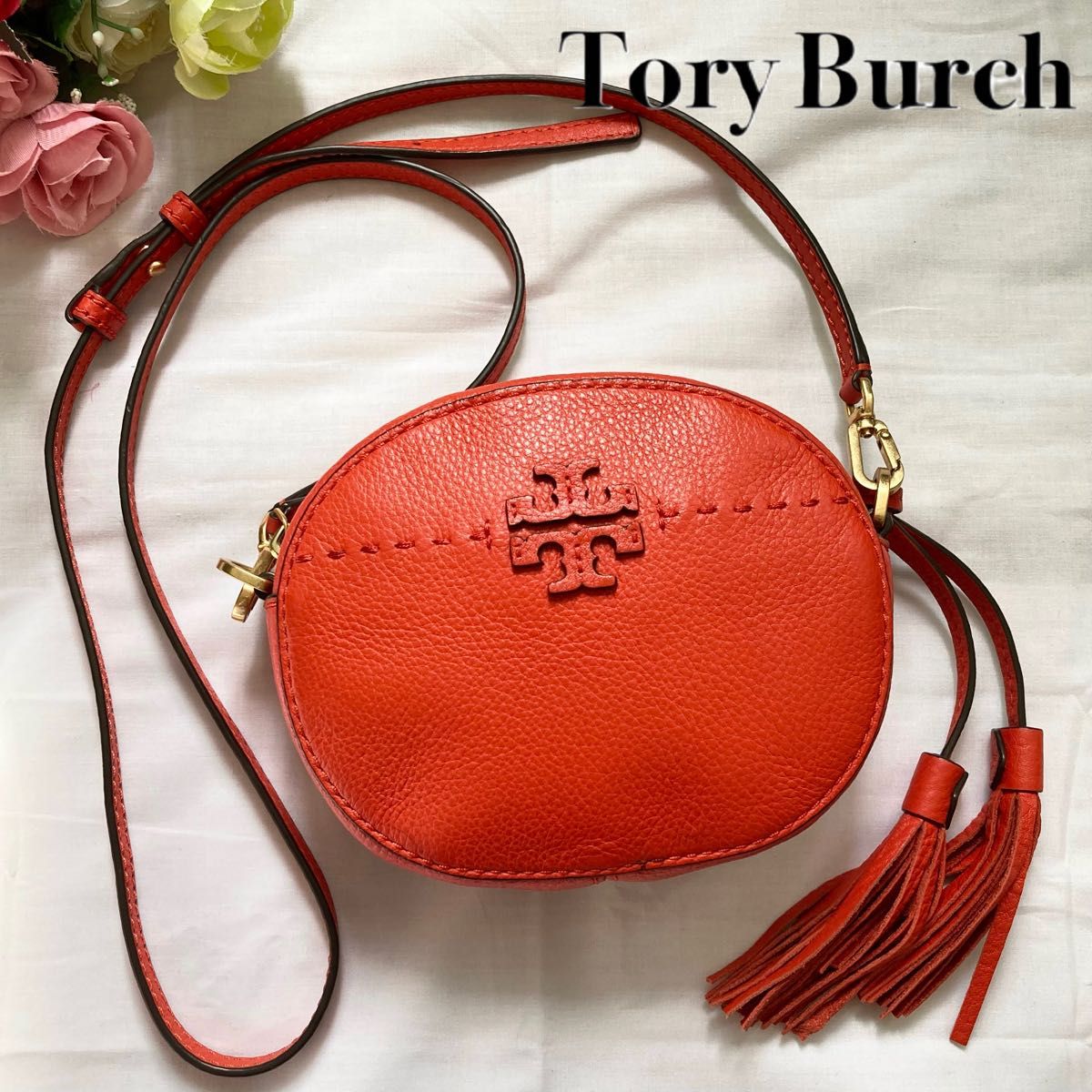 ■極美品■Tory Burch トリーバーチ　ショルダーバッグ　オレンジ　レザー