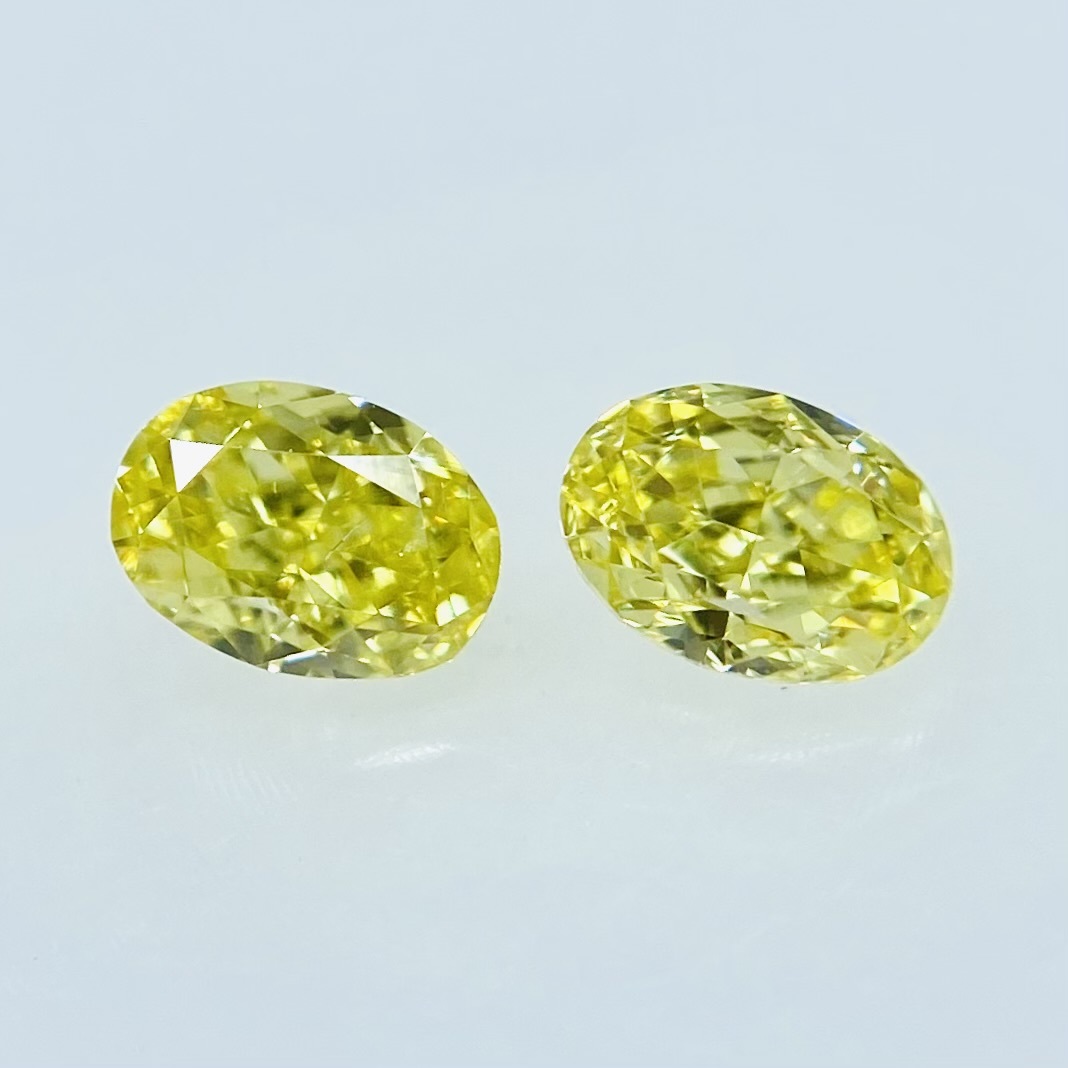 FANCY INTENSE YELLOW 0.145ct＆0.150ct/OV/RT2285/CGL