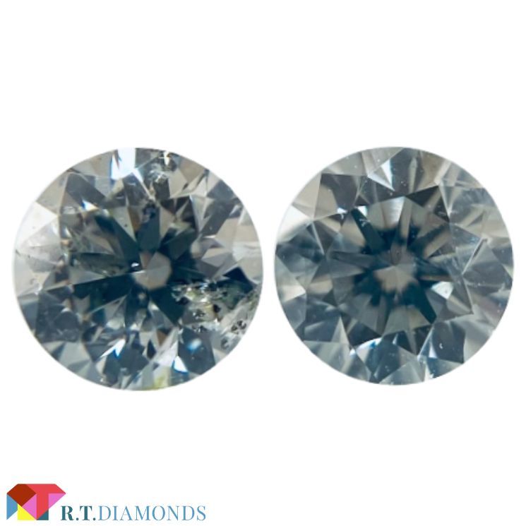 正規販売店】 FANCY LIGHT YELLOWISH GRAY 0.153ct/0.157ct RD/RT2326