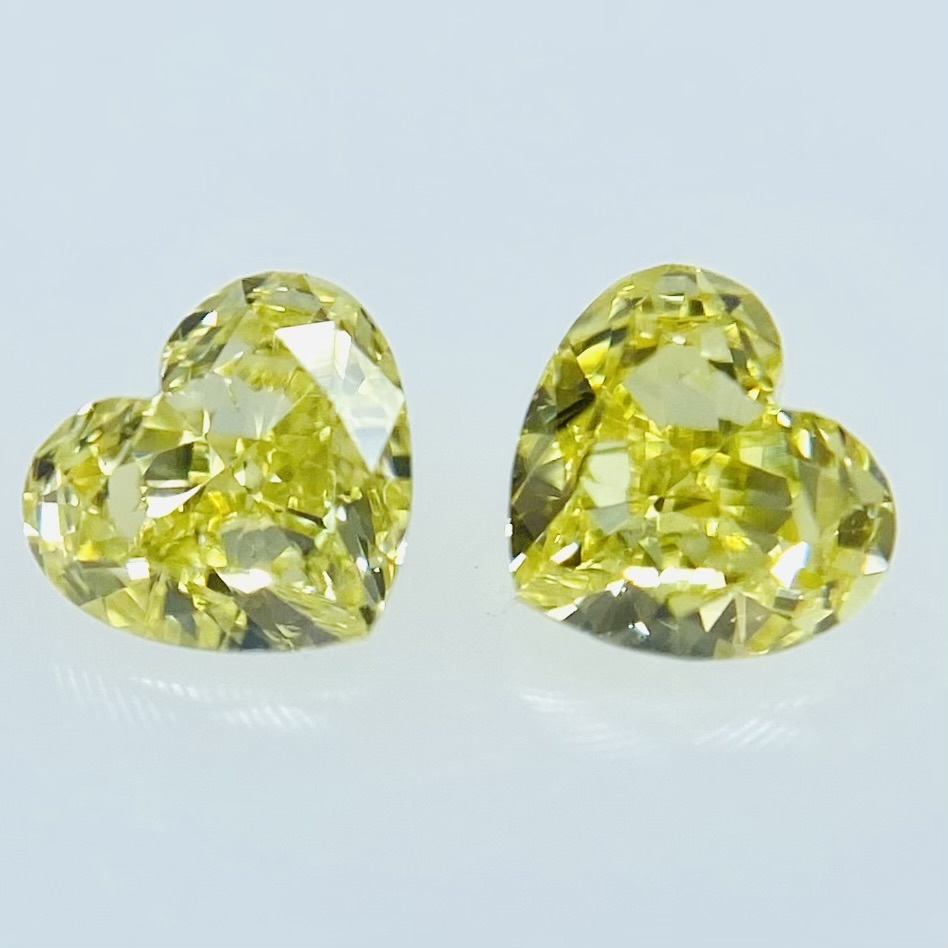 FANCY INTENSE YELLOW 0.116ct＆0.108ct/HS/RT2276/CGL_画像2