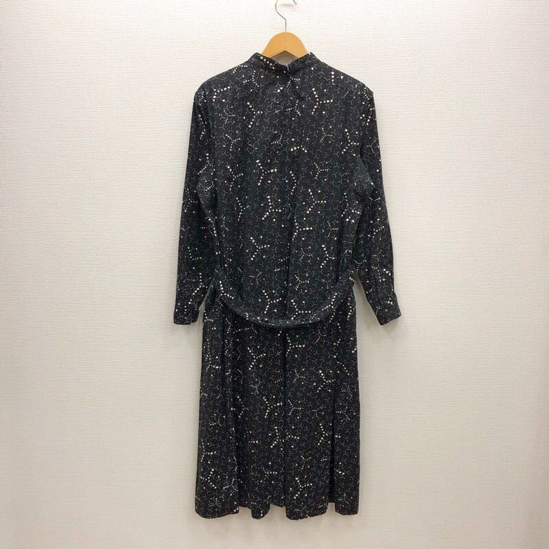 け116】日本製 COMME des GARCONS 総柄ワンピース Sサイズ ブラック
