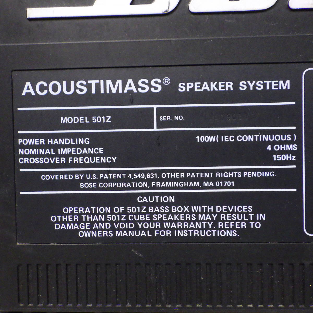 39 BOSE 501Z CUBE SPEAKER Cube speaker pair set ACOUSTIMASS