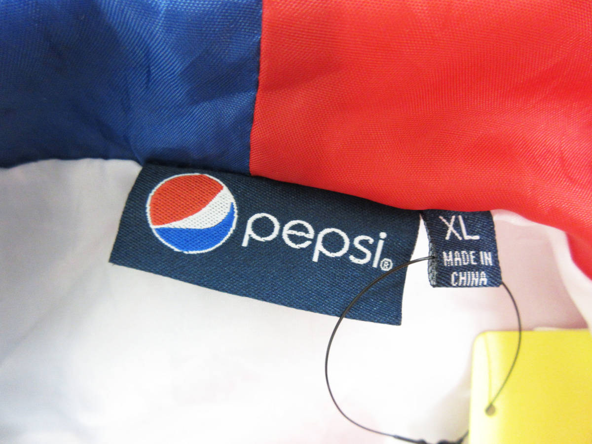 RB9-031【ナイロンジャケット】00s～ PEPSI/ペプシ★パーカー 切り替え トリコカラー アシンメトリー ラグラン★SIZE:XL★古着★_画像7