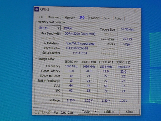 メモリ デスクトップパソコン用 CFD DDR4-3200 PC4-25600 16GB 起動確認済みです D4U3200CS-16G_画像4