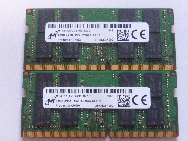 2枚セット合計64GB】PC4-25600 DDR4 3200MHz 32GB-