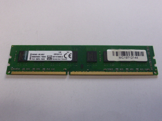 メモリ デスクトップパソコン用 Kingston 低電圧 1.35V DDR3L-1600 PC3L-12800 8GB 起動確認済みですの画像1