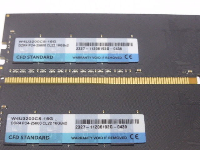 メモリ デスクトップパソコン用 CFD DDR4-3200 PC4-25600 16GBx2枚合計32GB 起動確認済みです W4U3200CS-16G _画像2