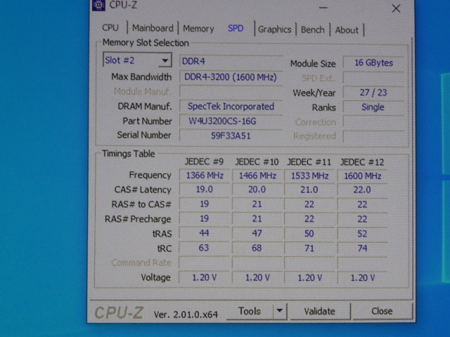 メモリ デスクトップパソコン用 CFD DDR4-3200 PC4-25600 16GBx2枚合計32GB 起動確認済みです W4U3200CS-16G _画像5