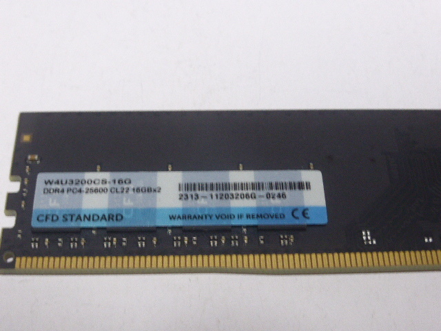 メモリ デスクトップパソコン用 CFD DDR4-3200 PC4-25600 16GB 1枚のみ 起動確認済みです D4U3200CS-16G_画像2