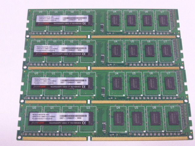 メモリ デスクトップ用 Panram 1.5V DDR3-1600 PC3-12800 4GBx4枚 合計16GB 起動確認済みです W3U1600PS-4G_画像1