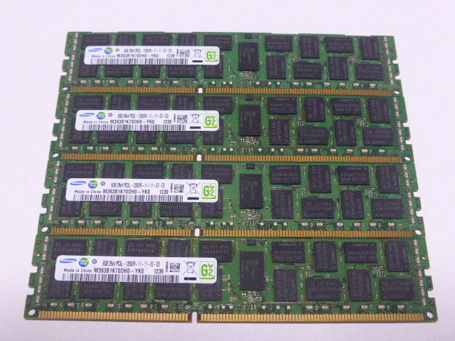 メモリ サーバーパソコン用 低電圧 1.35V Samsung PC3L-12800R(DDR3L-1600R) ECC Registered 8GBx4枚 合計32GB 起動確認済みです⑤_画像1