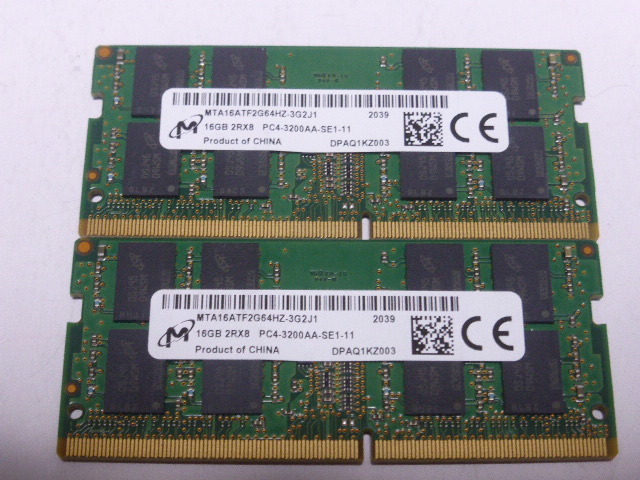 送料無料】PC4-3200AA(DDR4) 32GB SO-DIMM 2枚組-