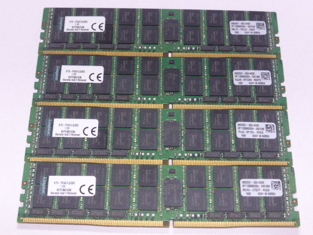 サーバーパソコン用メモリ 1.20V Kingston SK hynixチップ DDR4-2133(PC4-17000) LR-DIMM Load Reduced 32GBx4枚合計128GB起動確認済です②