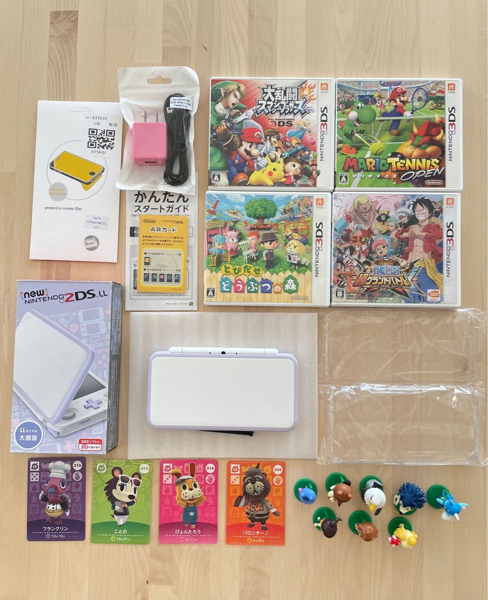 美品 Newニンテンドー2DS LL ホワイト×ラベンダー あつ森 amiiboカード