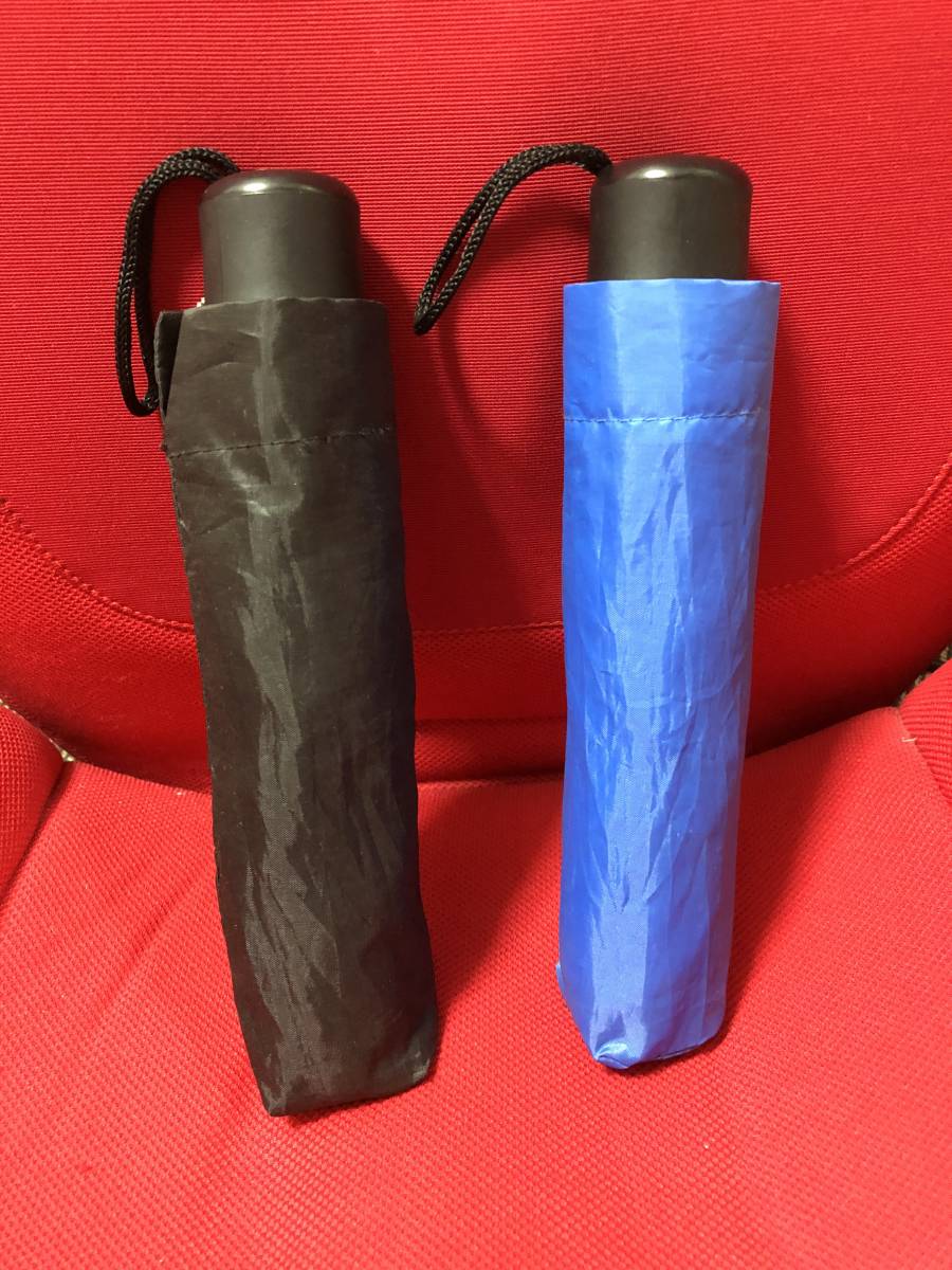 折り畳み傘　２本セット　黒と青_画像1