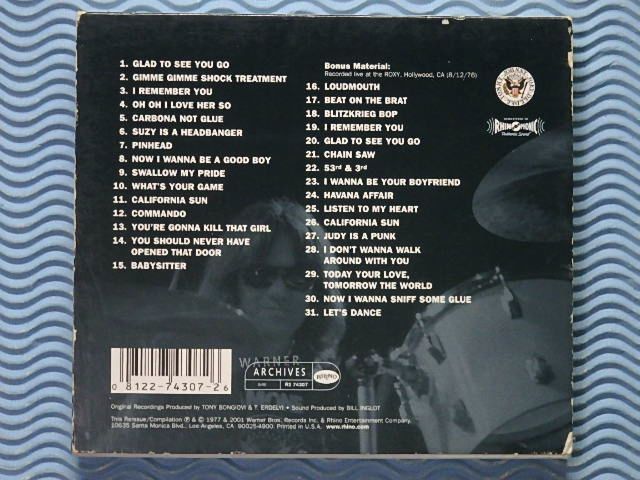 [輸入盤]ラモーンズ「リーヴ・ホーム(+16)/Leave Home」Ramones/1977年/2ndアルバム/ボーナストラック：ライヴ音源16曲収録/名盤_紙スリーブ：スレキズ傷み