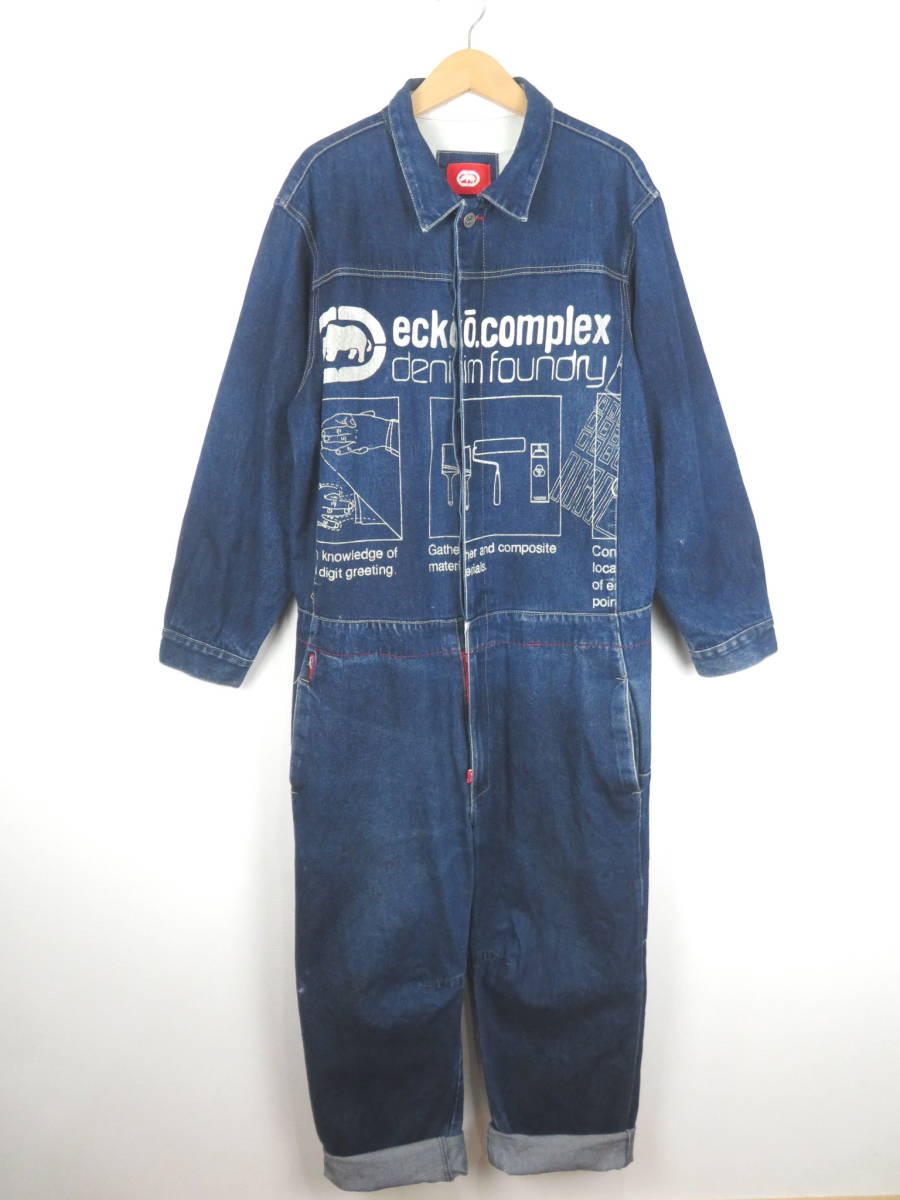 最高級 ☆ ツナギ デニム 長袖 グラフィック XL ☆ unltd ecko 00s