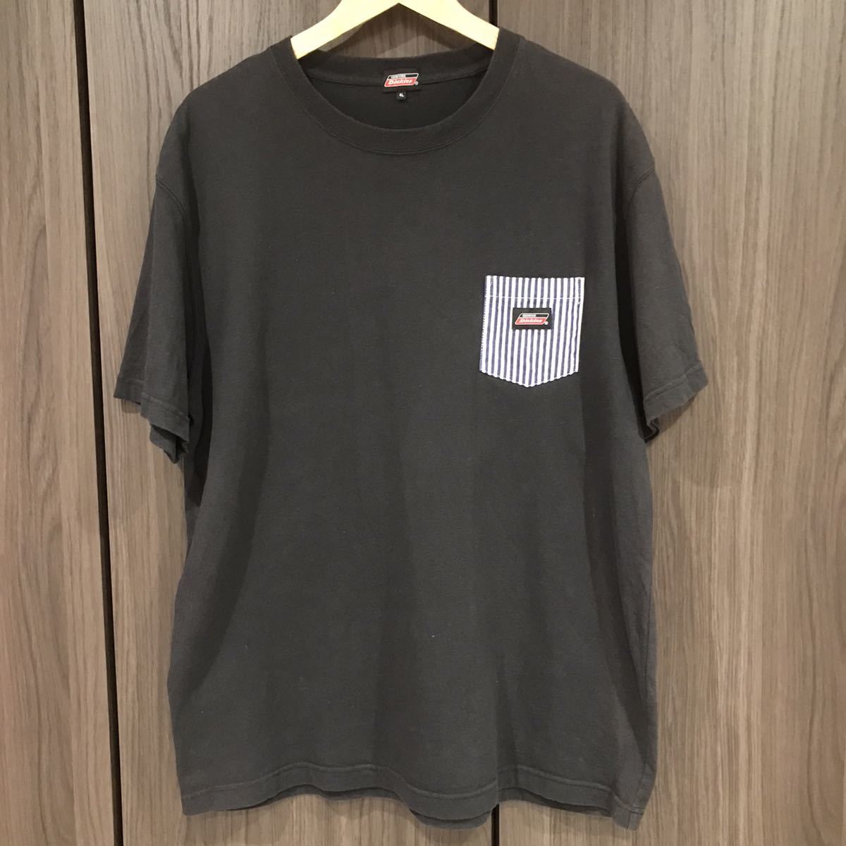 Dickies ディッキーズ ポケットTシャツ 半袖Tシャツ 4L 胸ポケット ブラック 黒タグ ワーク系 ビックサイズ_画像1