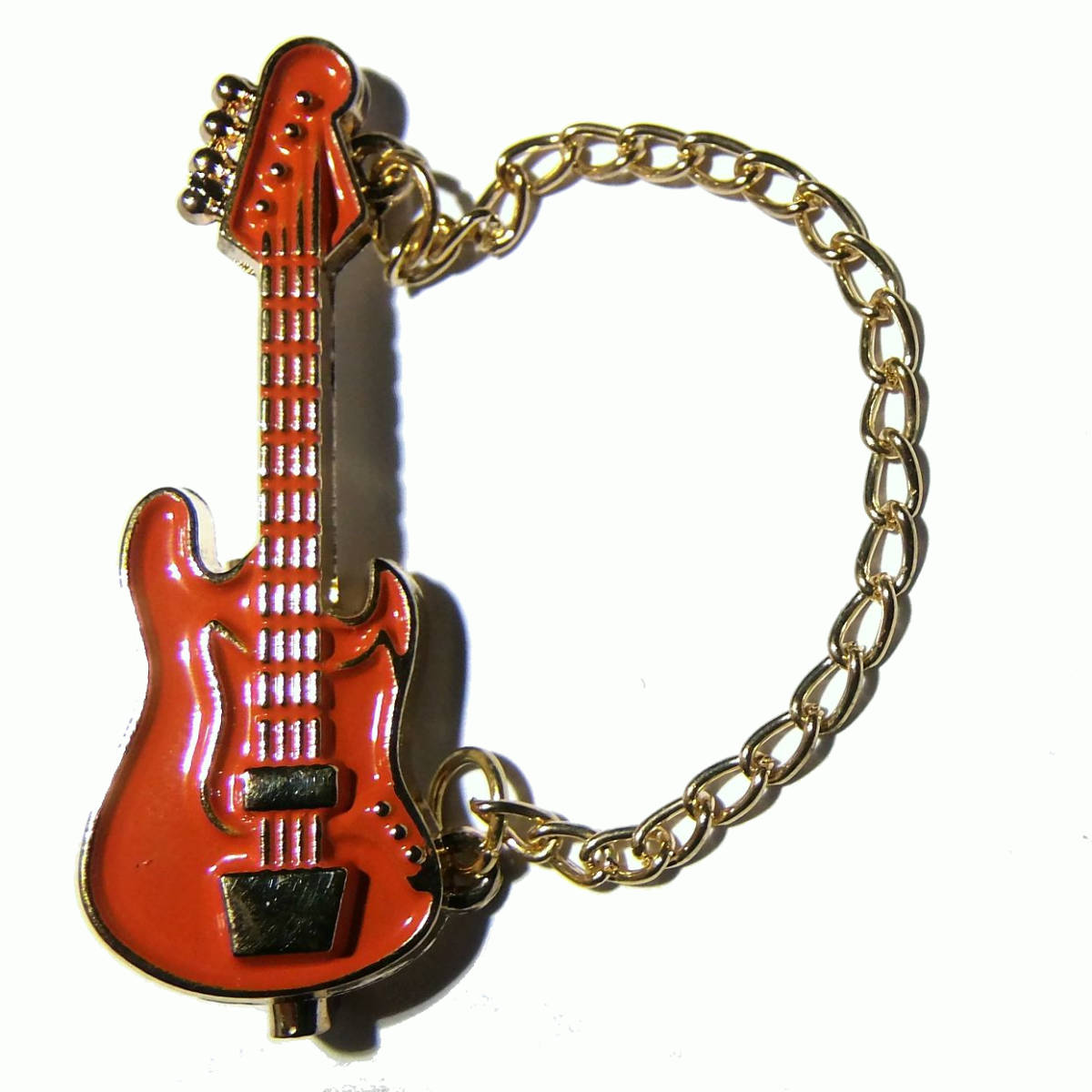 エレキギター　ベース　エナメル　ブローチ　ピンブローチ　ピンバッジ　ラペルピン　オレンジ　黄色　ストラップ　安全ピン　_画像8